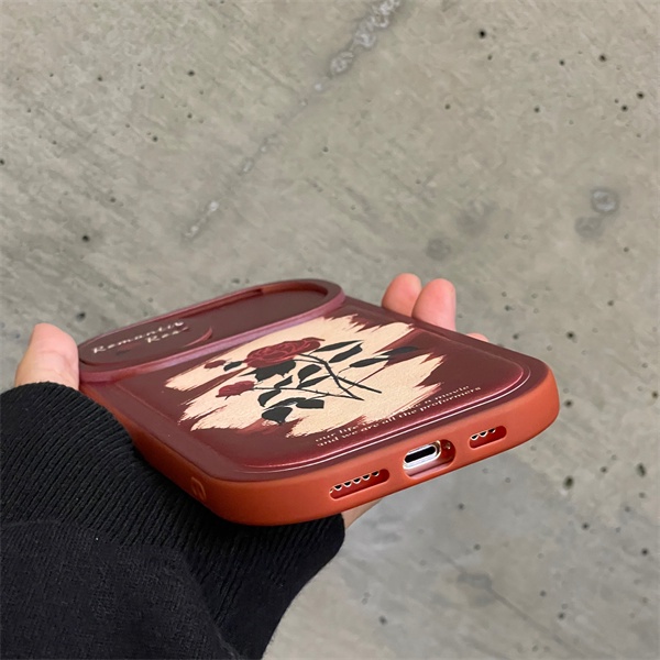 Ốp Điện Thoại Túi Khí Màu Đỏ Hoa Hồng Cho iPhone X XR Xsmax 11 11Promax 12 12Pro 12Promax 13 13Pro 13Promax 14 14Pro 14Plus 14Promax