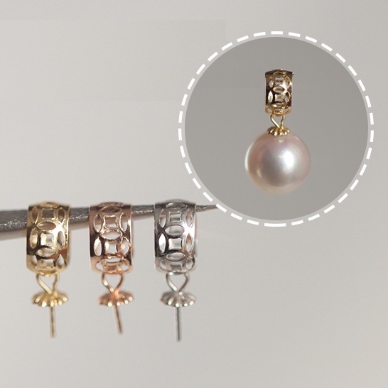 Mặt Dây Chuyền Rỗng Mạ Vàng Hồng 18K Đính Ngọc Trai