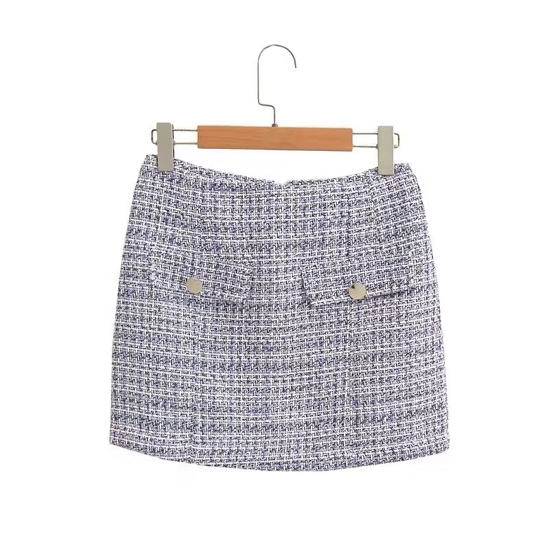 Set bộ tweed tím pastel Áo khoác + Chân váy ngắn- ORD