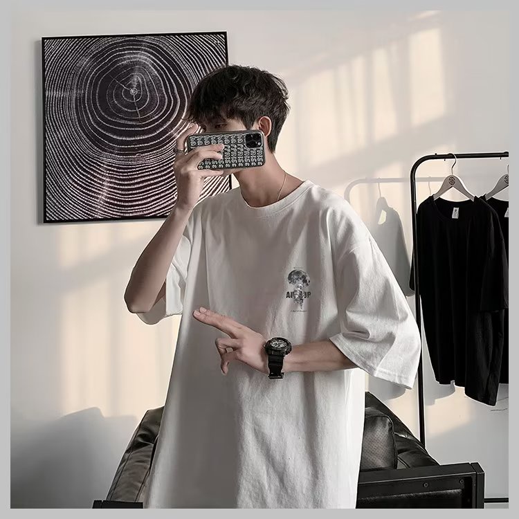 Áo Thun Tay Ngắn Cổ Tròn In Họa Tiết Hoạt Hình Phong Cách Hàn Quốc Thời Trang Cho Nam Và Nữ size M-8XL