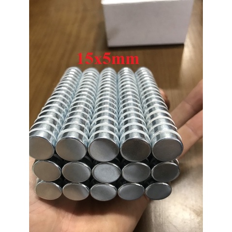 Nam châm viên trắng Neodymium D15x5mm và D20x5