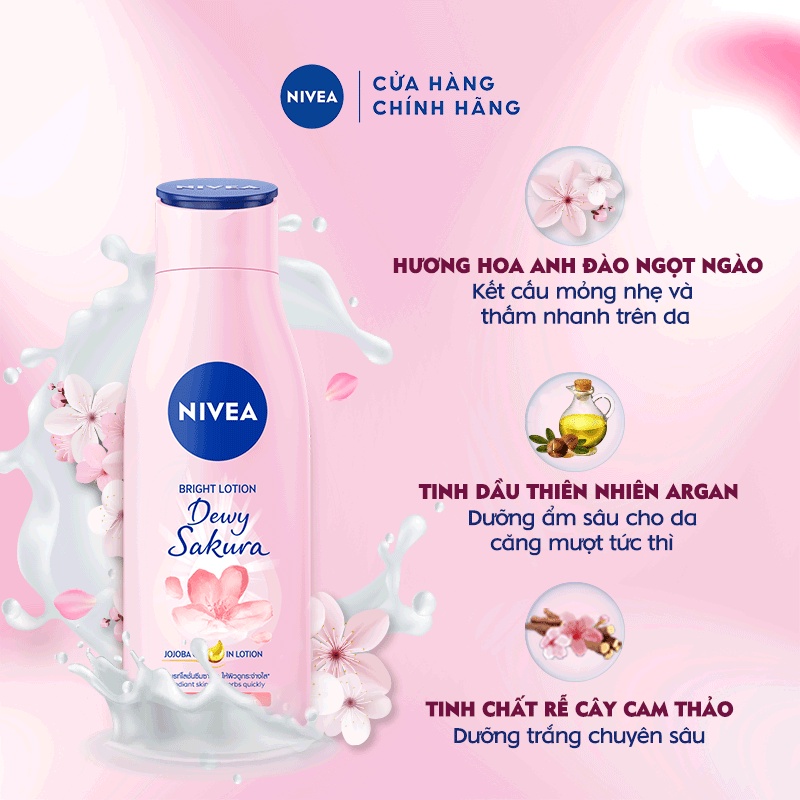 Sữa dưỡng thể dưỡng sáng da NIVEA Dewy Sakura (200ml) 85701