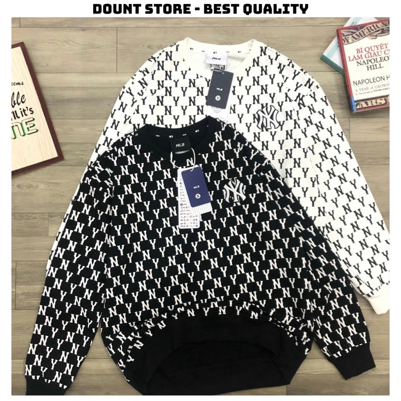 Áo Sweater MLB Monogram bản cao cấp Áo Sweater NY nam nữ in họa tiết mới nhất