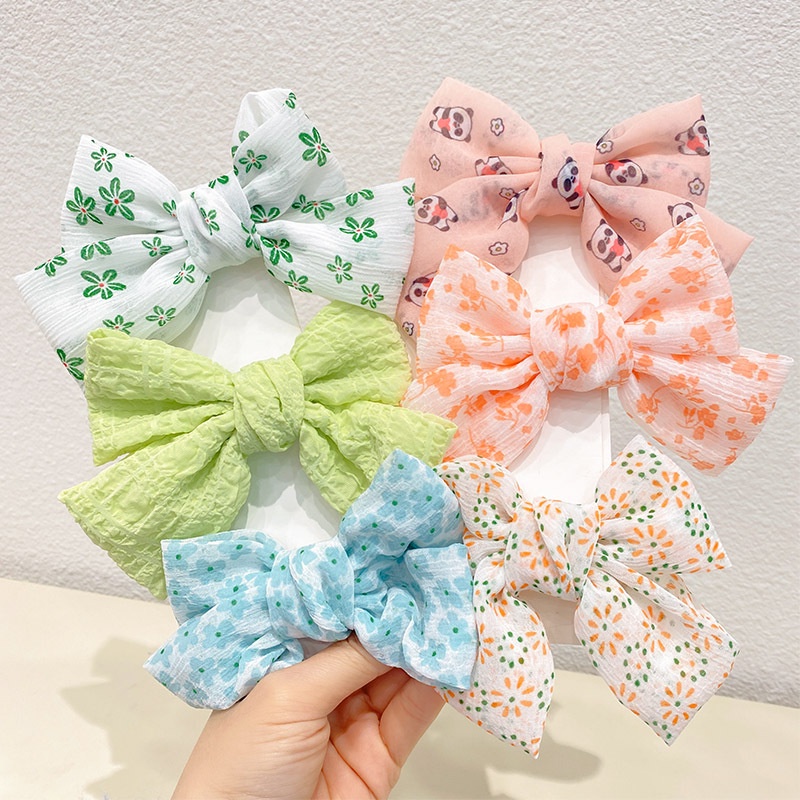 Bộ Kẹp Tóc Hình Nơ Lớn Phong Cách Hàn Quốc