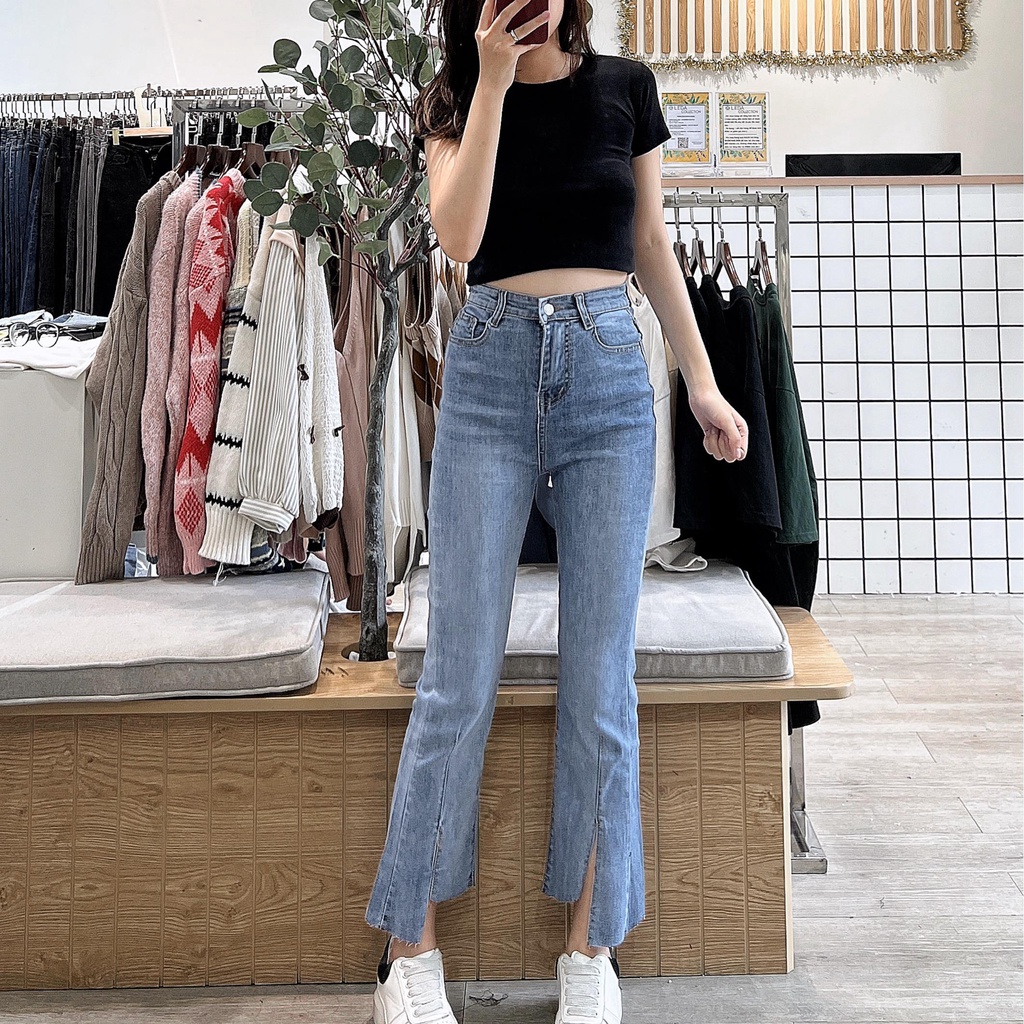 Quần Jean Loe 9 Tấc LỆCH TÀ Co Dãn - Leda