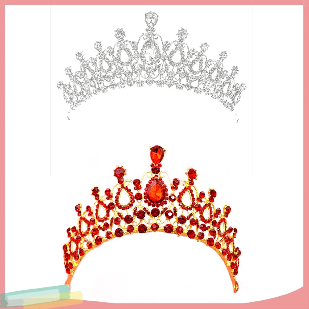 Băng Đô Hợp Kim Trang Trí Vương Miện Đính Đá Lấp Lánh Thời Trang Cho Nữ