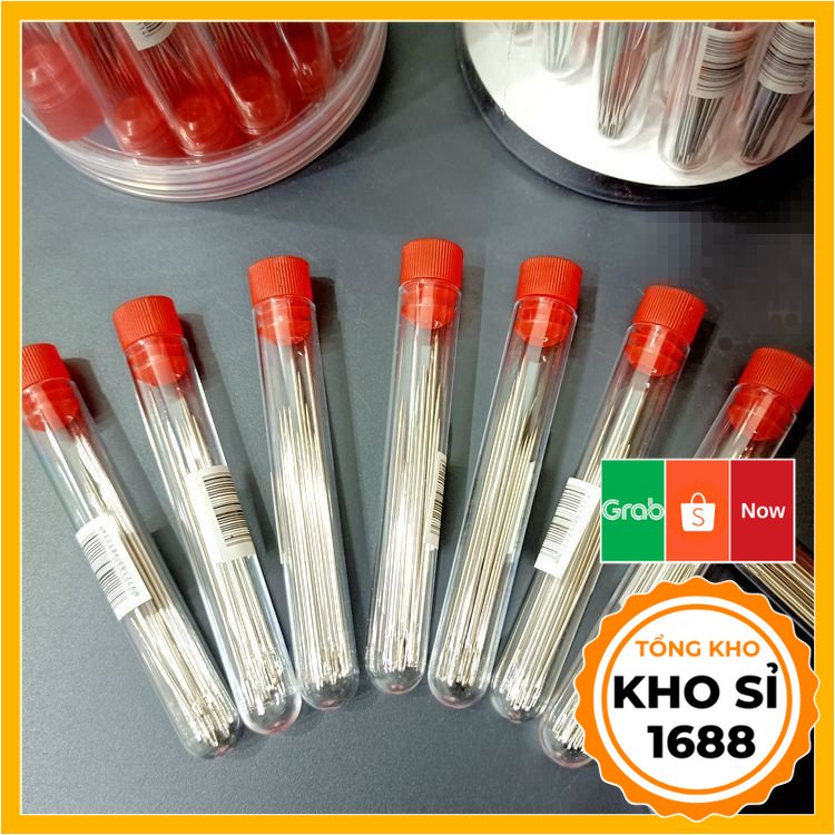 Set 16 kim khâu thép không gỉ cao cấp sử dụng đa năng kèm ống đựng bằng nhựa E982