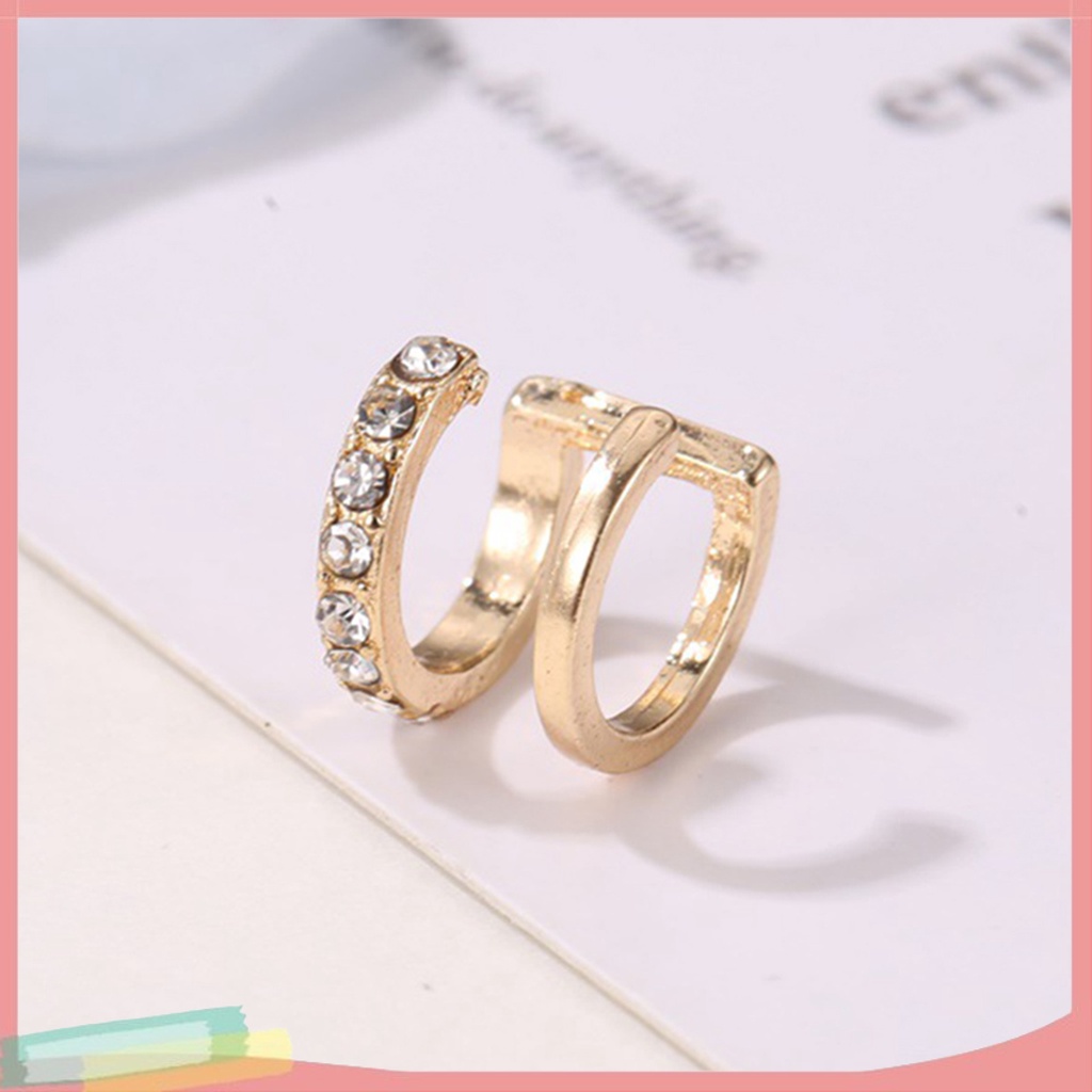 Khuyên đeo vành tai đính đá giả thời trang xinh xắn cho nữ