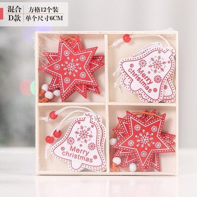 Set 12 món treo noel gỗ, combo 12 món trang trí cây thông noel, nhà cửa nhân dịp giáng sinh