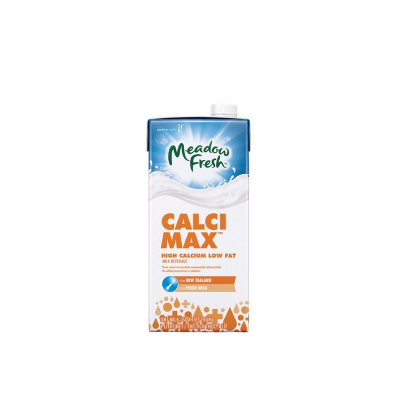 Thùng 12 Hộp 1L Sữa Tươi Tiệt Trùng Calci Max Meadow Fresh