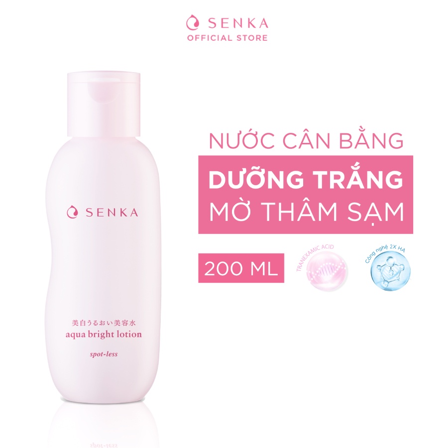 Nước dưỡng da trắng hồng , mờ thâm sạm Senka Aqua Bright Lotion 200ml