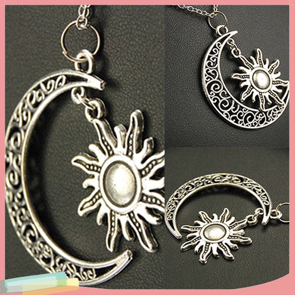 Dây Chuyền Hình Mặt Trăng Và Mặt Trời Phong Cách Cổ Điển Dành Cho Cả Nam Và Nữ