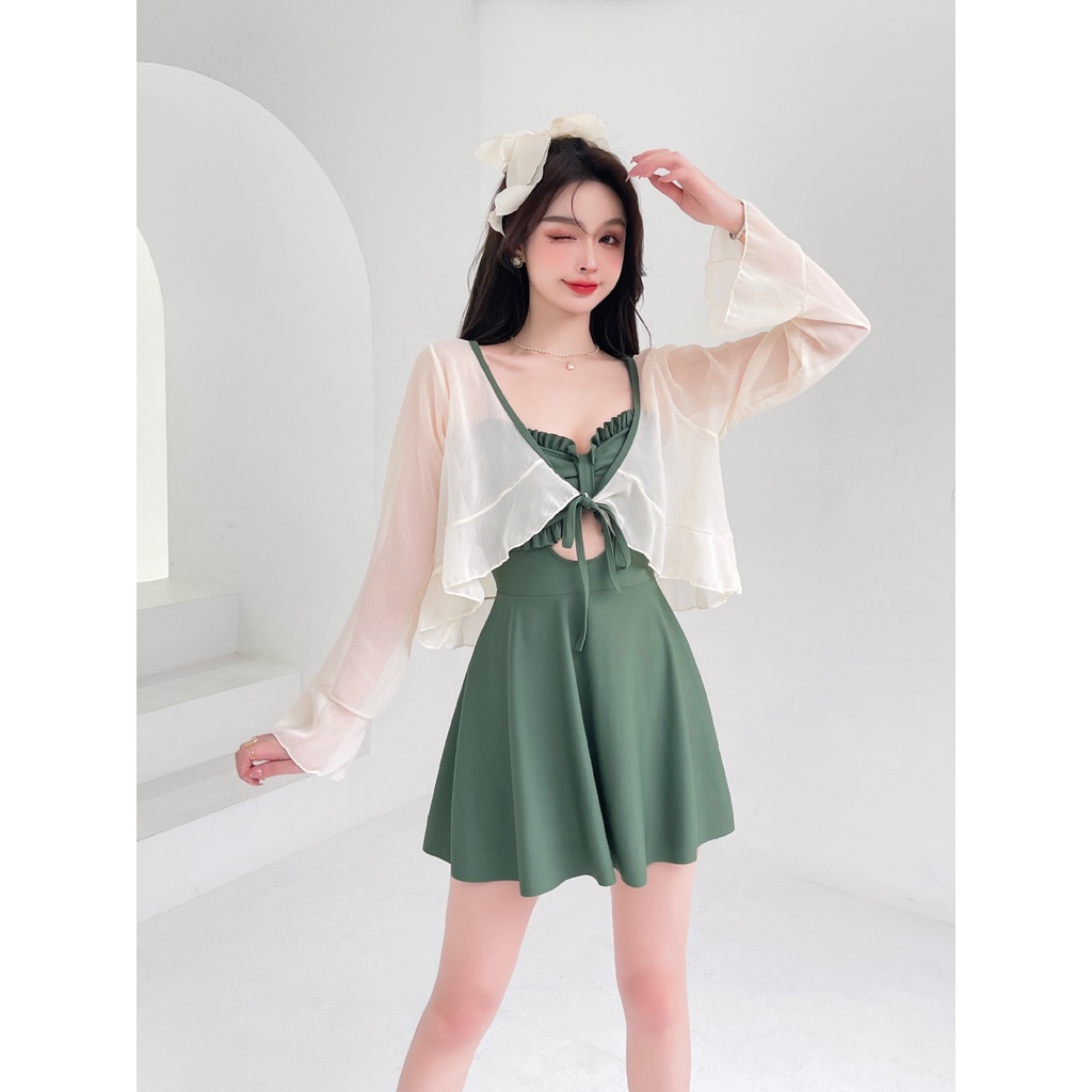 Đồ Bơi Một Mảnh Kiểu Váy Có Áo Che Mặt Dành Cho Nữ