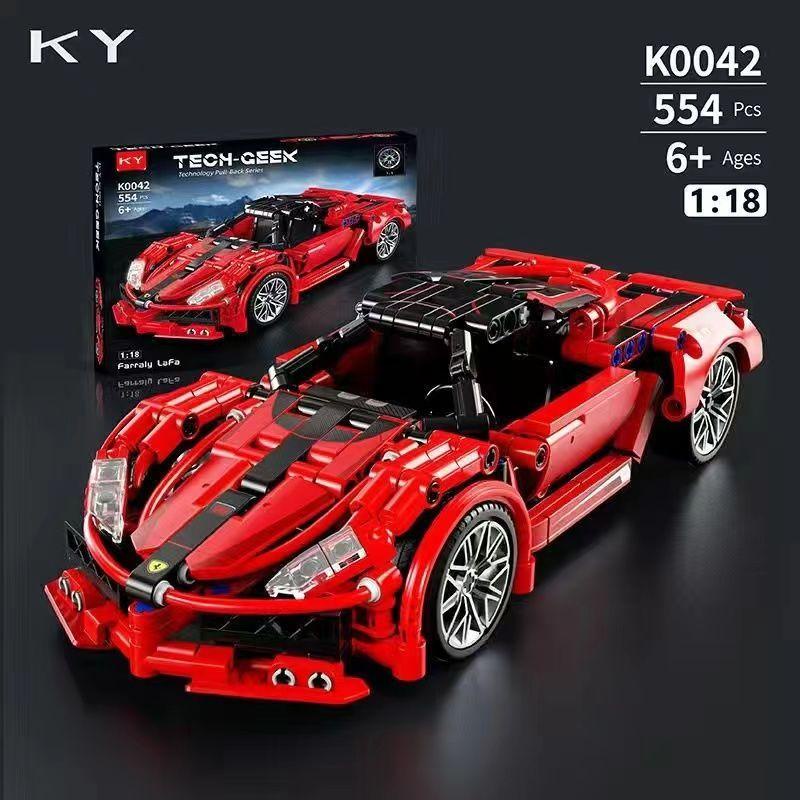 Bộ máy công nghệ mô hình khối xây dựng xe thể thao Ferrari mô hình con trai đua xe đồ chơi lắp ráp trẻ em ô tô