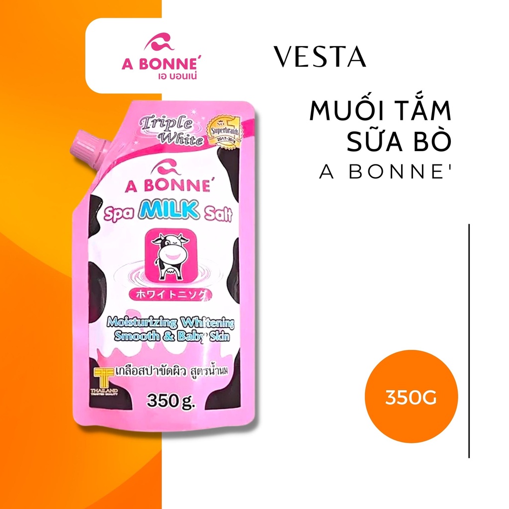 [Bạn mới nhập COSHBM -50% đơn 0Đ] Muối Tăm Sữa Bò A Bonne - Tẩy Tế Bào Da Chết Body Thái Lan Hương Sữa Tươi 350g