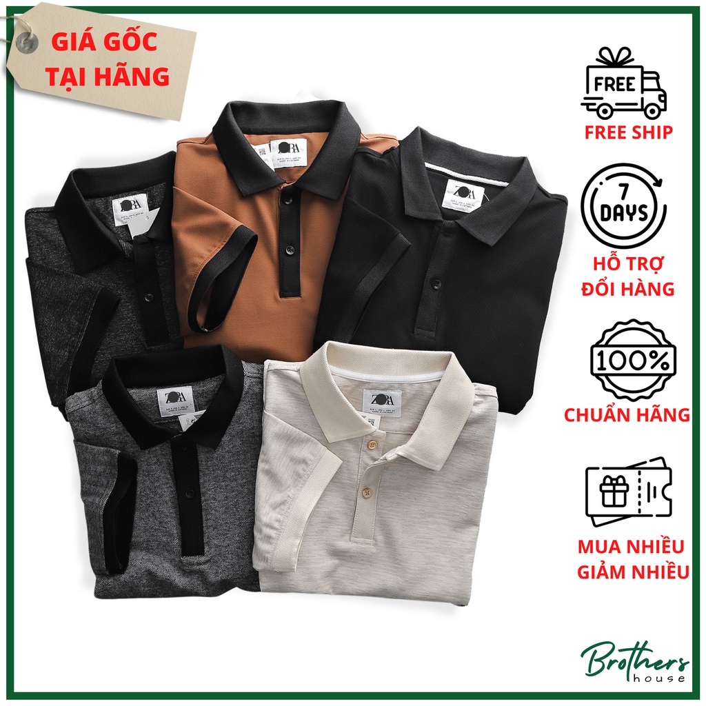 Áo polo Zara basic vải gân, lịch lãm không kém phần nổi bật