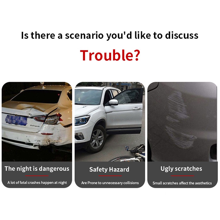 Bộ 4 Miếng Dán Phản Quang Cảnh Báo An Toàn Chống Va Chạm Cho Cửa Xe Hơi