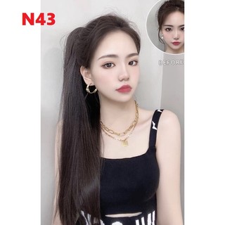 Tóc giả ngoặm đẹp thẳng dài chất tóc đẹp như tóc thật n43