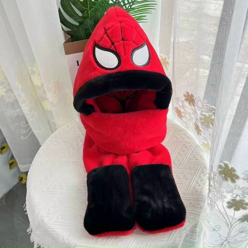 Mũ lông kèm khăn có gang tay hình siêu nhân bé nào cũng mê