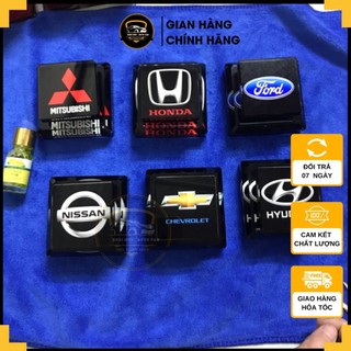 ( có video thật) nước hoa ô tô - nước hoa pha lê logo hãng xe đặt taplo