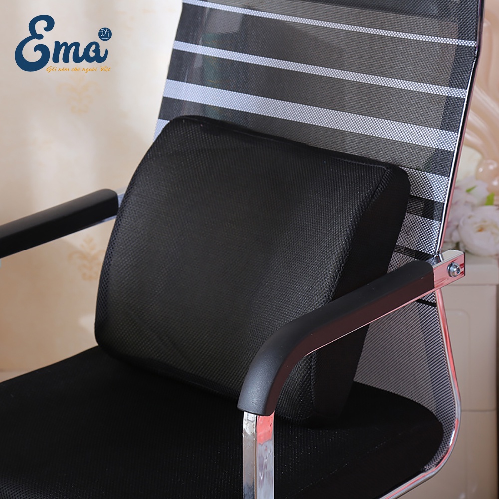 Gối tựa lưng văn phòng EMA cao su non - Giúp nâng đỡ lưng, giảm đau lưng khi ngồi lâu