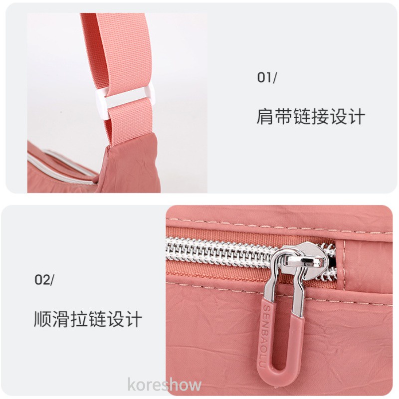 Túi Đeo Chéo Canvas Chống Thấm Nước Phong Cách Hàn Quốc Beg Tangan Wanita Murah Cantik Beg Silang Perempuan Beg Besar Cho Nữ