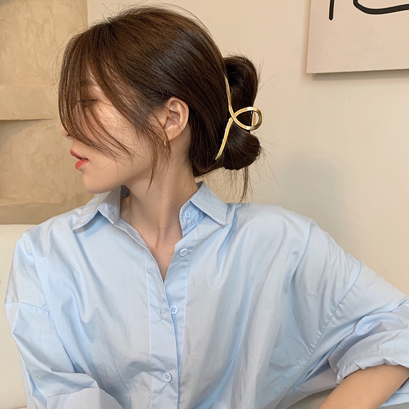 Kẹp tóc Haimeikang kim loại mạ vàng thời trang phong cách Hàn Quốc