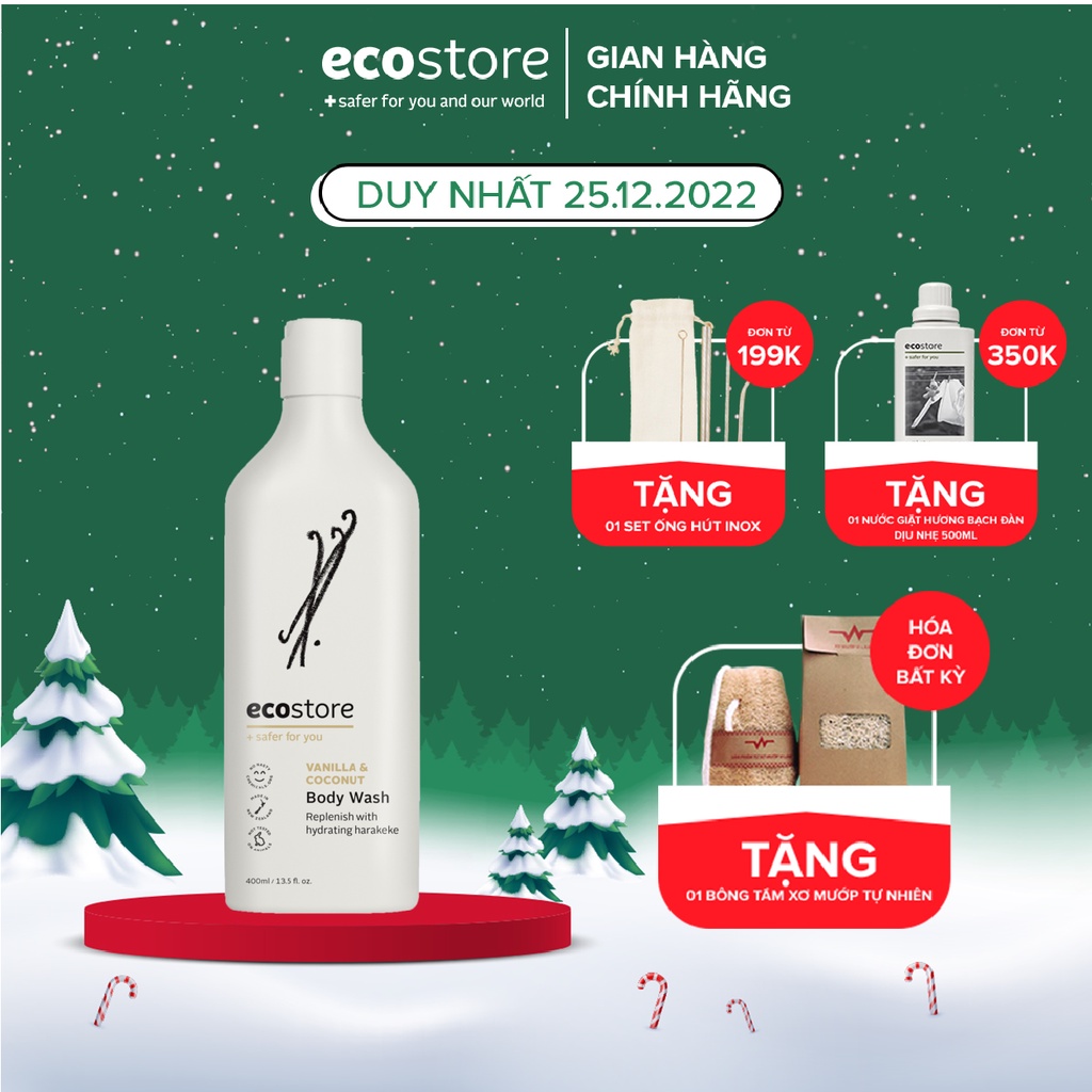 Ecostore Sữa tắm hương vani và dừa gốc thực vật 400ml