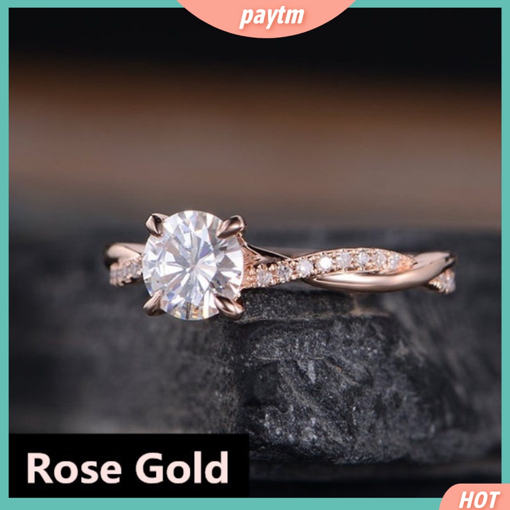 {Paytm} Nhẫn Cưới Đính Đá Zircon Toàn Diện Thanh Lịch Cho Nữ