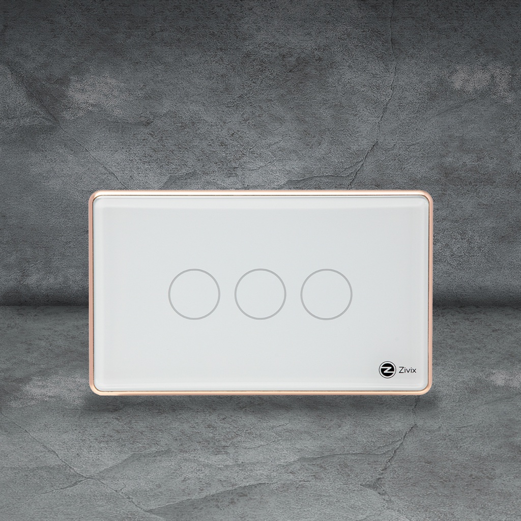 Công tắc thông minh Zigbee chính hãng ZIVIX viền nhôm bo cong cao cấp