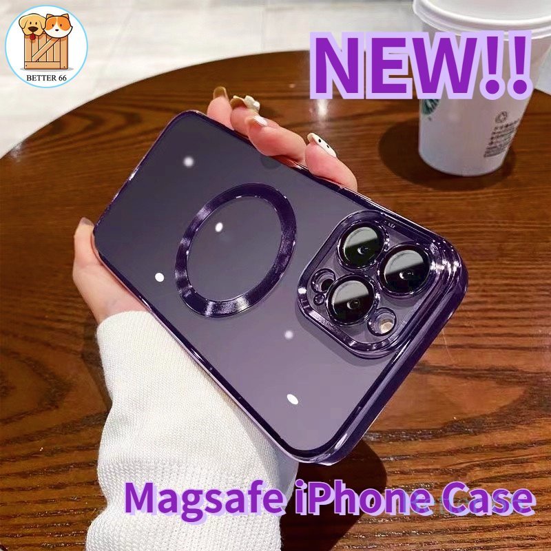 Ốp Điện Thoại Trong Suốt Có Khung Từ Tính Bảo Vệ Ống Kính Máy Ảnh Cho IPhone 14 Plus 13 12 11 Pro Max