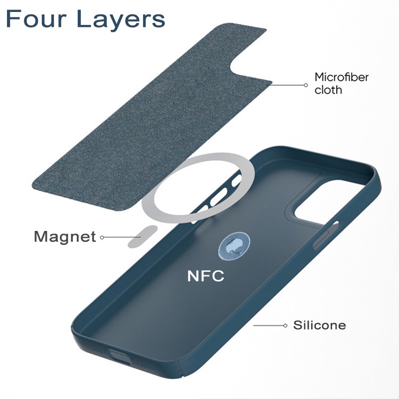 Ốp Điện Thoại TPU Silicon Màu Trơn Hít Nam Châm Cho IPhone 12 Pro 11 Max