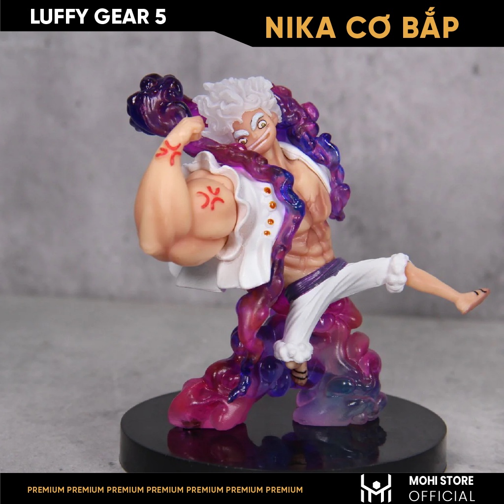 Mô hình One Piece - Figure Luffy Gear 5 Nika bản cơ bắp cao 11cm no BOX