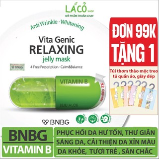 Mặt nạ BNBG Vita Mask mặt nạ giấy phục hồi da cấp ẩm nuôi dưỡng da toàn diện mặt nạ Hàn Quốc bnbg mask xanh lá VitE 30ml