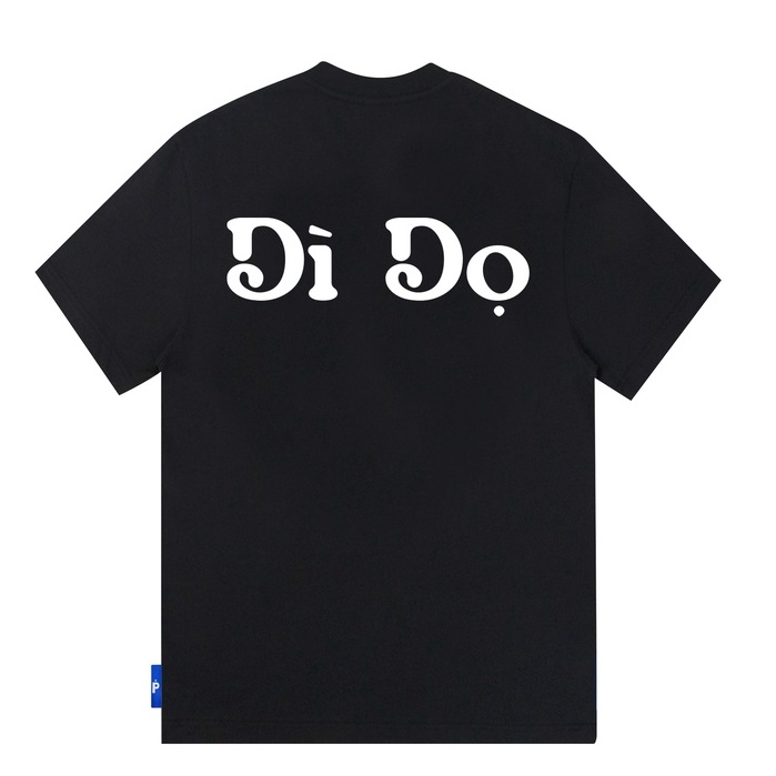 Áo thun cổ tròn phong cách đường phố hàn quốc streetstyle streetwear local brand  &quot;DÌ DỌ&quot;/ Black 100% Cotton 250gsm