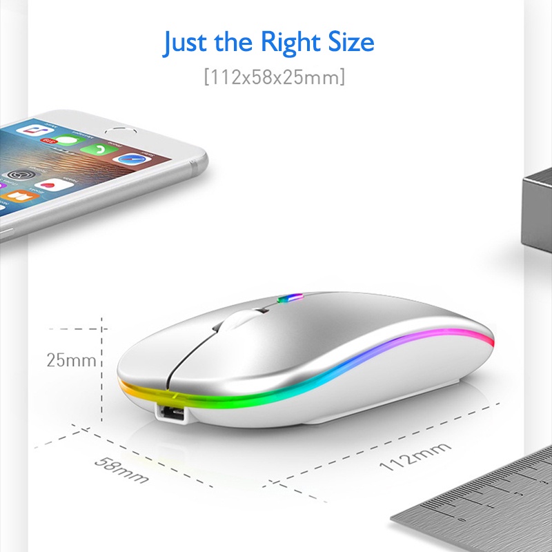 Chuột không dây Bluetooth A2 ,Chuột Máy Tính Không Dây,Dùng Pin Sạc,Click Không Gây Tiếng Ồn,Khoảng Cách Tín Hiệu 10-20M