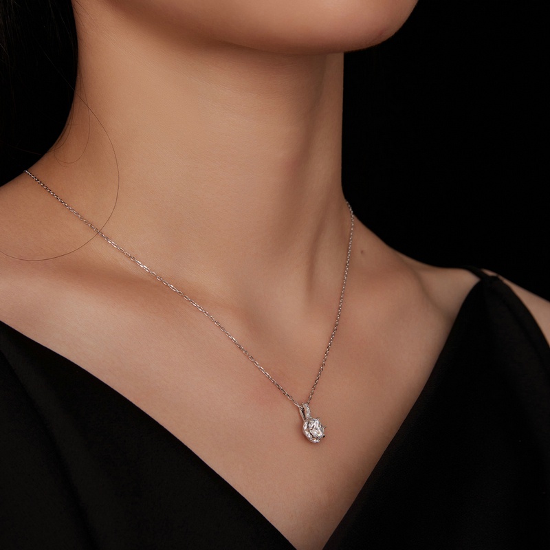 Vòng cổ Bamoer VVS1 bằng bạc 925 đính đá carat moissanite cao cấp thích hợp làm quà tặng cho nam và nữ