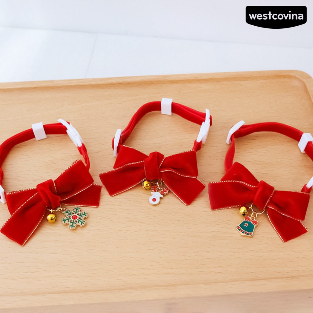 [Hot]♝Vòng Cổ Thắt Nơ Phong Cách Giáng Sinh Dành Cho Thú Cưng