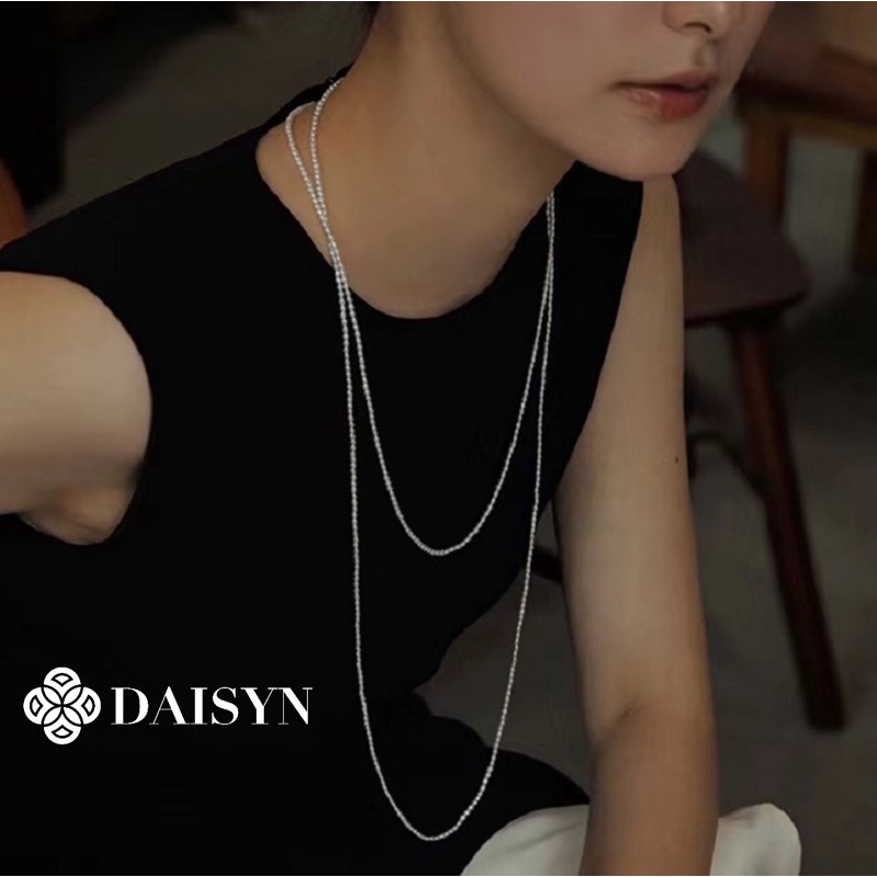 N426 dây chuyền mang áo dài vòng cổ 2 dây hạt Ngọc 3mm phong cách vintage cho nữ