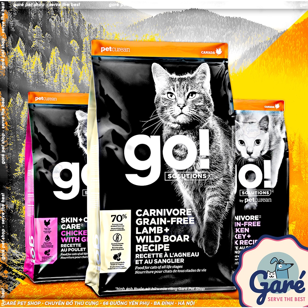 ZIP - Hạt GO Solution cho Mèo Grain Free cao cấp từ Lợn rừng, gà tây, vịt - GO! Solution Feline Garé Pet Shop