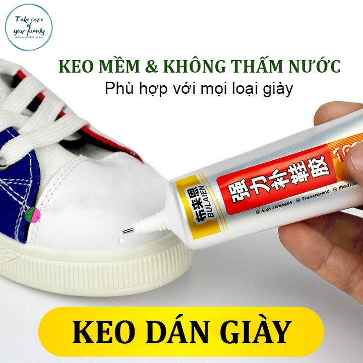 Keo dán sửa chữa dép giày thể thao dùng nhiệt cao cấp Bulaien siêu dính, cực bền 60 ml