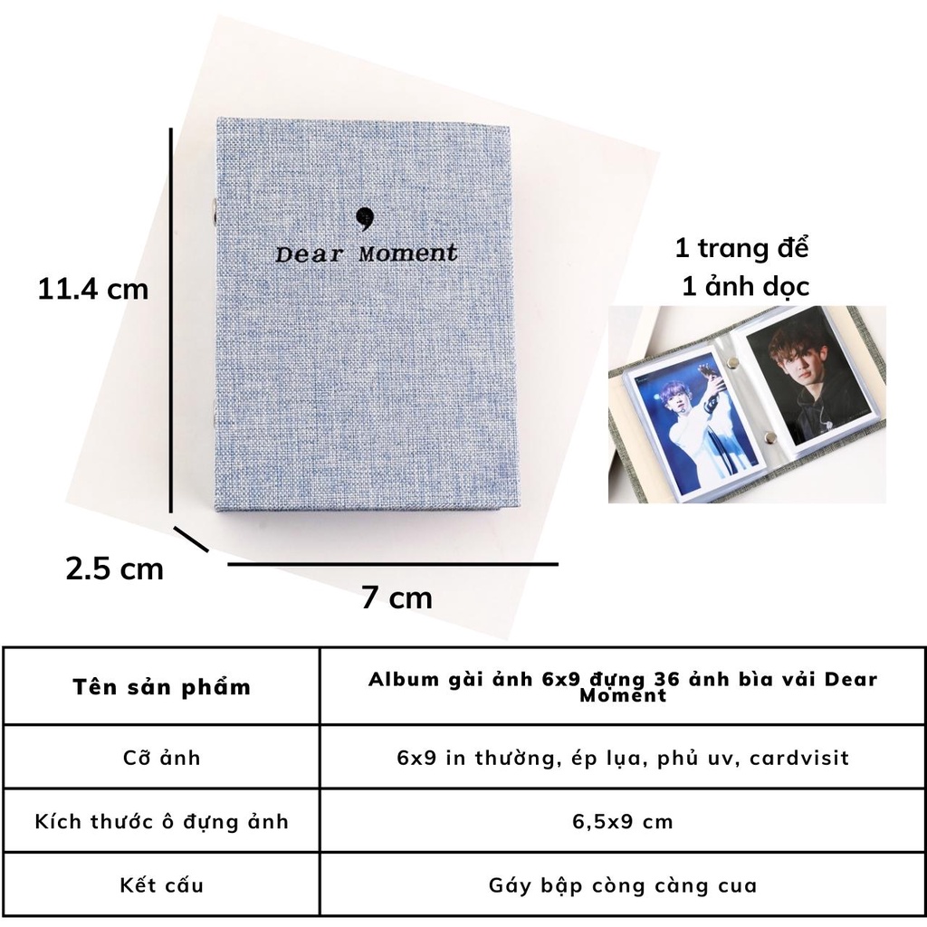 Album ảnh mini để 36, 41, 65 ảnh 6x9, 20 ảnh để bàn lomo card, cardvisit, bìa vải, bìa nhựa, bìa da album ảnh AnVy