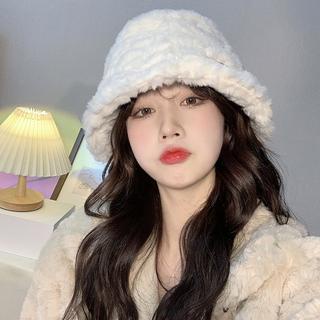 Mũ bucket lông thỏ họa tiết hoa hồng tag Doraemon phong cách Hàn Quốc thời trang Hayna Hats - M45