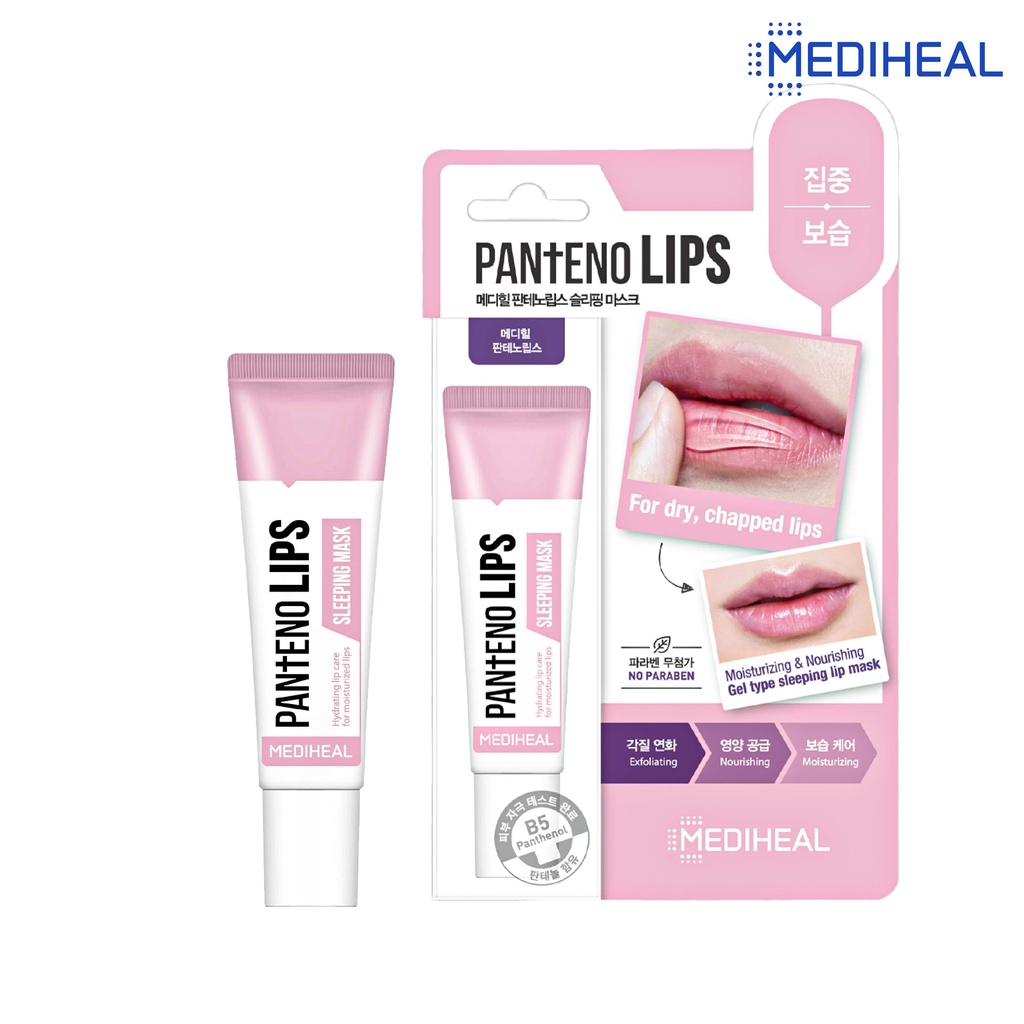 Mặt nạ ngủ môi Mediheal làm mềm và giữ ẩm cho môi Pantenolips Sleeping Mask NPP Tido88