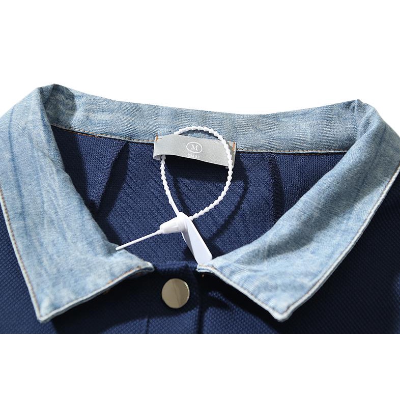 Rh Áo Khoác Denim Họa Tiết Thêu Chữ Phong Cách Đường Phố Âu Mỹ Cá Tính