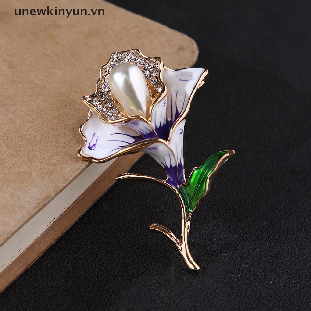 Ghim Cài Áo Hình Hoa Hồng Đính Đá Pha Lê Bằng Hợp Kim Màu Vàng Hồng Thời Trang