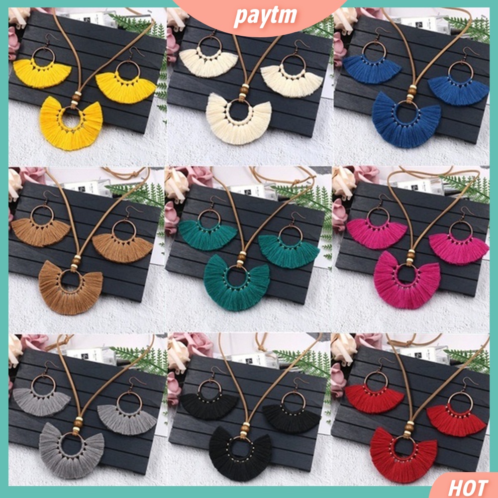 (PTM) Set vòng cổ và hoa tai phong cách vintage thời trang cho nữ