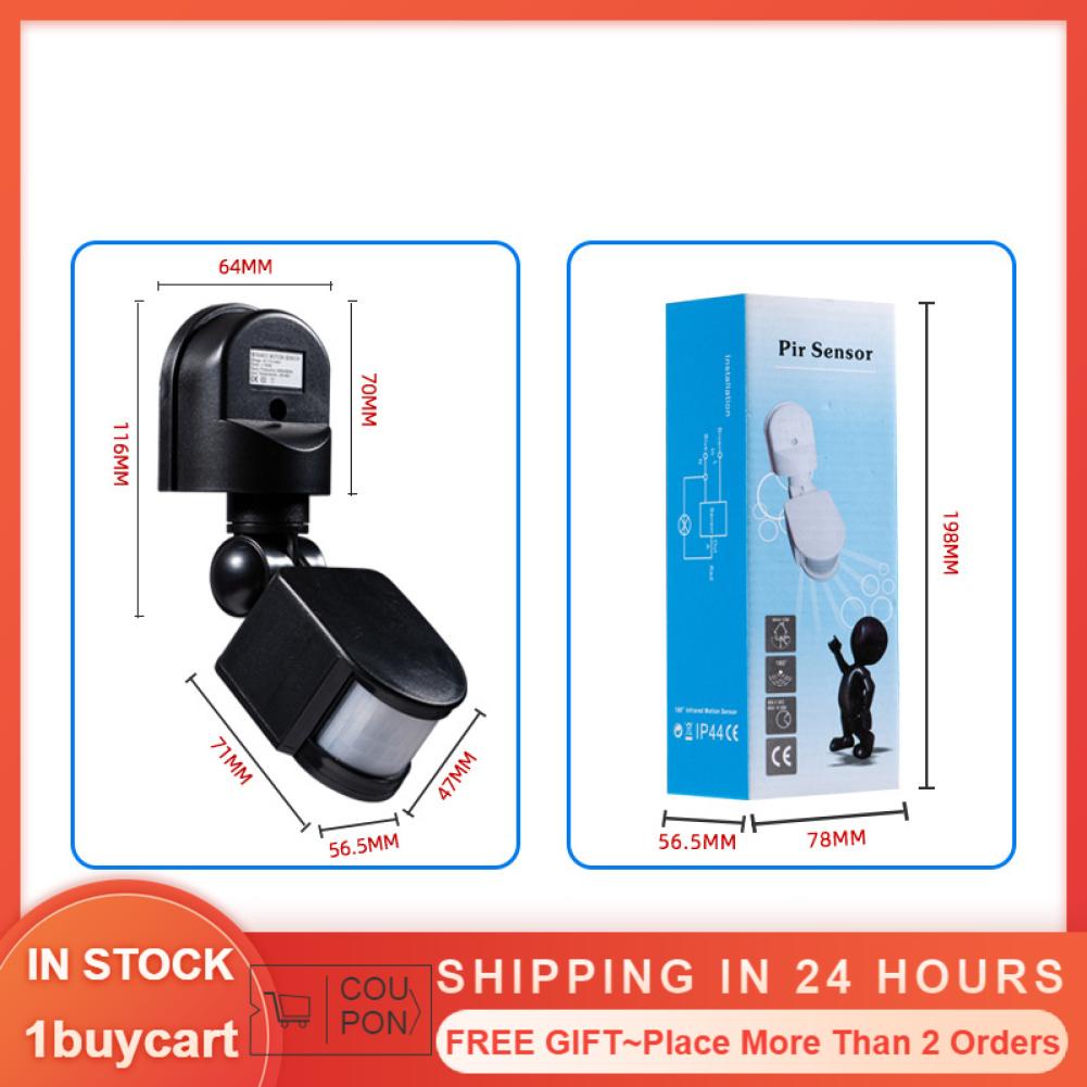 1buycart Infrared Human Body Sensor Intelligent Switch Adjustable Angle Ceiling Type Induction Module Wall Mount 220V