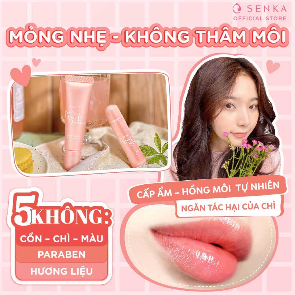 Son dưỡng môi cấp ẩm Senka Perfect Aqua Lip Balm 4.5g