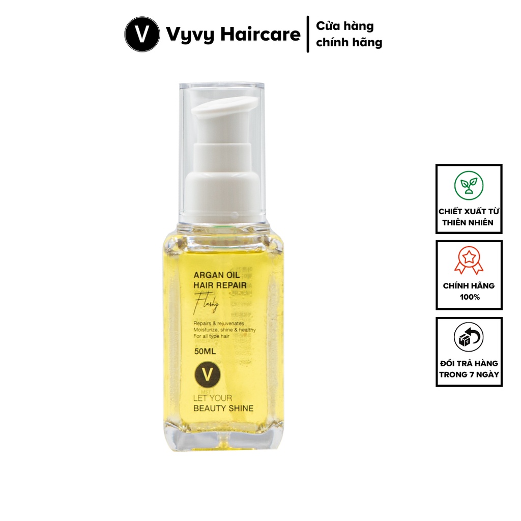 Serum giữ nếp tóc dưỡng ẩm phục hồi hư tổn chiết xuất argan oil hair repair vyvyhaircare V 50ml